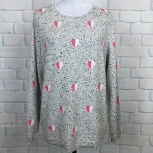 Talbots 100% Pure Cashmere Heart Sweater Petite Size PXL Gray